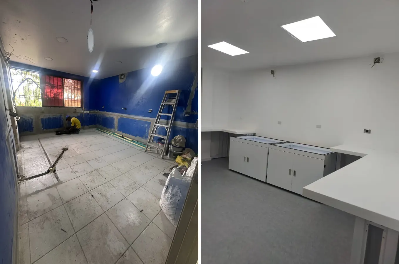 Espacio antes y después de una adecuación integral de OCL Soluciones